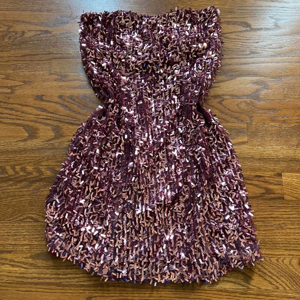 Wet seal pink sequin mini party dress